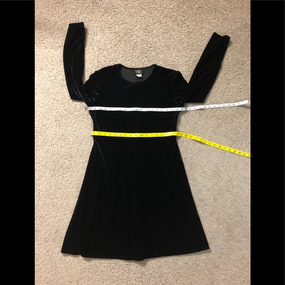 Teddi Evening Velvet Dress 8 Elegant Classic A-Line Stretch Dress - Picture 4 of 11